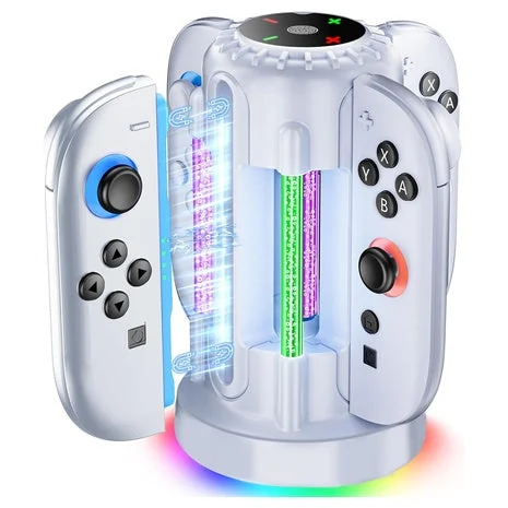 Base de carga Fegliea 4 en 1 para Nintendo Switch 2 con LED